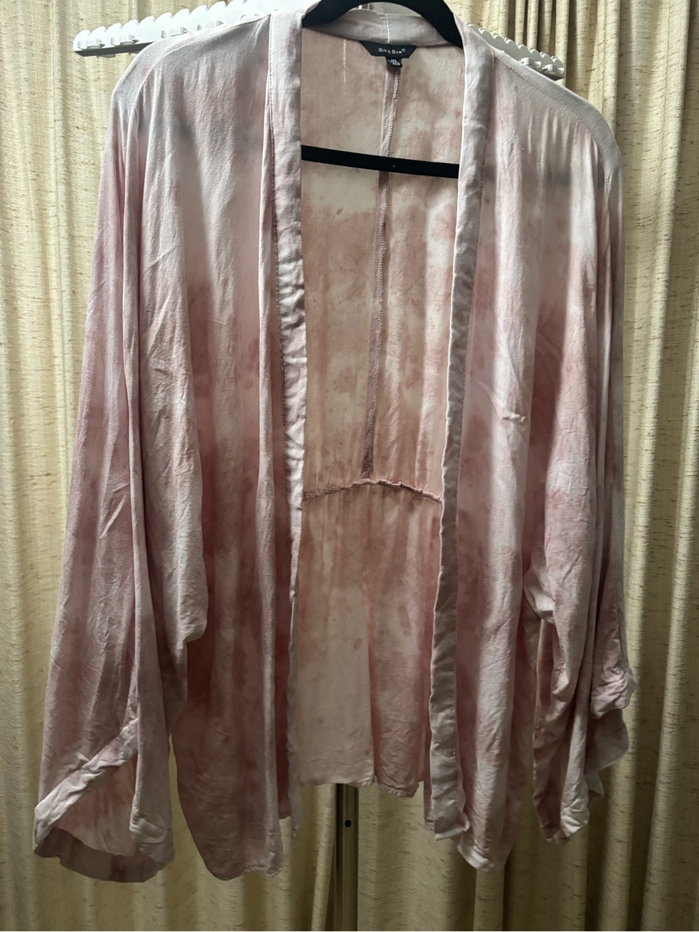 City Chic Blush Pink Satin Kimono